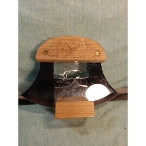 Ulu Alsaka Knife "The Last Frontier" Chopping Laser Etched Mountain Wood Handle